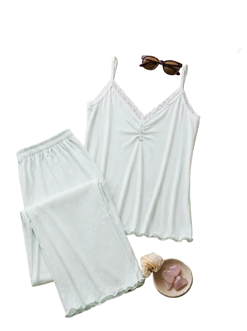 Women's viscose pajama set: camisole and shorts